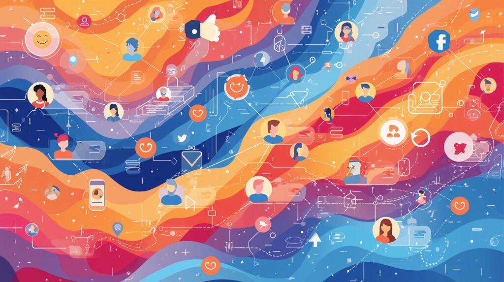 facebook setting orange and blue, internet, happy (1)